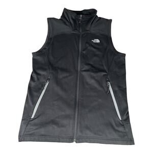 The North Face Men's Small Black Gray Sweater Vest Outdoors Full Zip Pockets